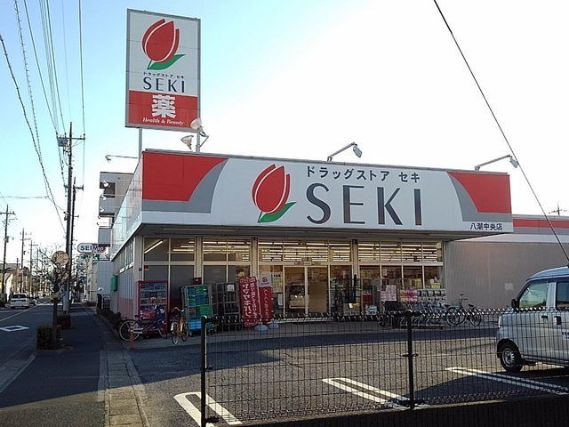 近くのドラッグストアセキ八潮中央店まで750m(徒歩10分)