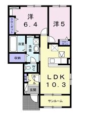 オビーガーデン三次 A棟の間取り画像