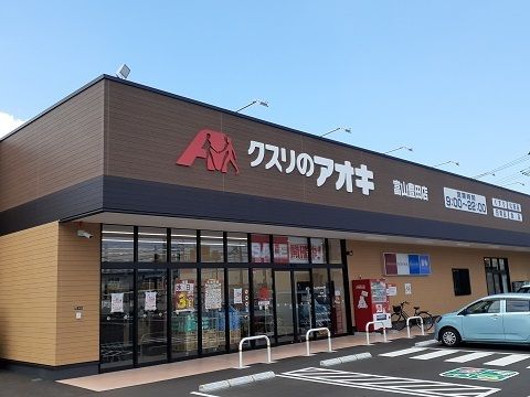 近くのクスリのアオキ富山豊田店まで800m（徒歩10分）