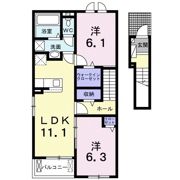 フリーデ毛呂山Ⅰの間取り画像