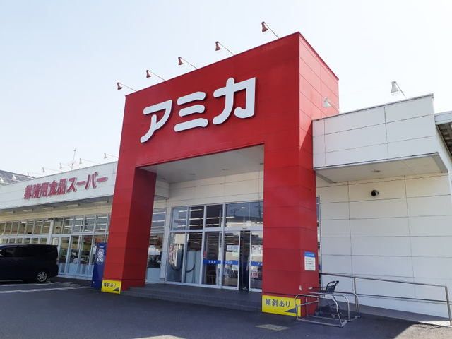 近くのアミカ岡崎店まで600m（徒歩8分）