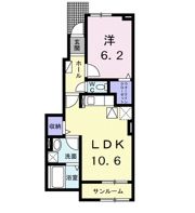 アローラ ナカツ Ⅰの間取り画像