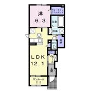 Lottie伊那Ⅰの間取り画像