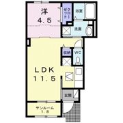 リリーモンターニュBの間取り画像