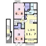 ララ・セゾンの間取り画像