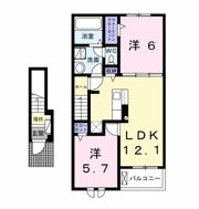 ヴィラ アンソレイユⅡの間取り画像
