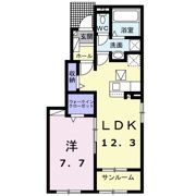 ローズ ガーデン 大野 Aの間取り画像
