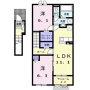 ローズ ガーデン 大野 Bの間取り画像