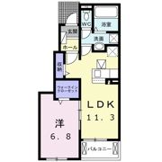 高岡ヒルズ Bの間取り画像