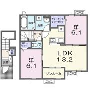 フローラ長浜の間取り画像