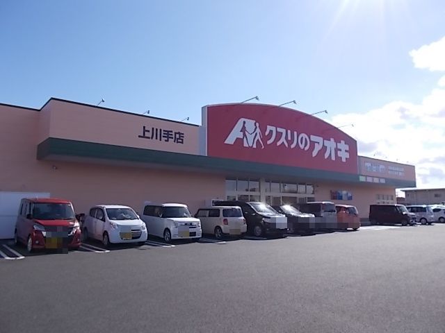 近くのクスリのアオキ上川手店まで600m（徒歩8分）
