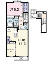 オリュザBの間取り画像