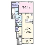 シュシュメゾンぴあのアンジュBの間取り画像