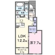 ベルシオン西江原Ⅱの間取り画像