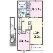 エクセラン 依井 Bの間取り画像