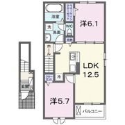 サニーフラット黒岡A棟の間取り画像