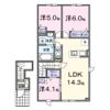 ボヌール 松風Ⅱの間取り画像