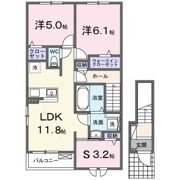 鹿黒アパート Cの間取り画像