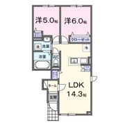 アーデルハイツ Aの間取り画像