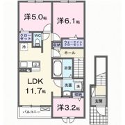 シンシア甲南Ⅱの間取り画像