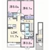 シンシア甲南Ⅱの間取り画像
