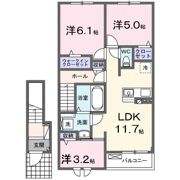 シンシア甲南Ⅱの間取り画像