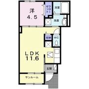 エヴァ グリーン ヴィラⅠの間取り画像