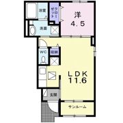エヴァ グリーン ヴィラⅠの間取り画像