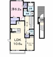 寺家アパート Cの間取り画像