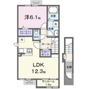 シャルマン天童Ⅱの間取り画像