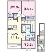 ハピネスⅠの間取り画像