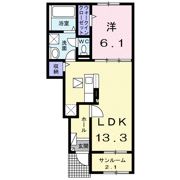 シャトー ソレイユ Ⅱ Aの間取り画像