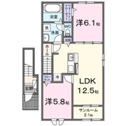 ラパン ソワールⅠの間取り画像