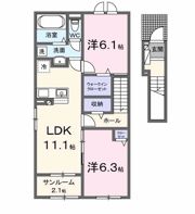 ソレイユSの間取り画像