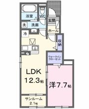 サンパレス木田Bの間取り画像