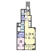 ヴィラージュ狭山祇園Aの間取り画像