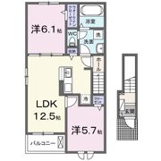 ウィズ・テール南彦根2号館の間取り画像