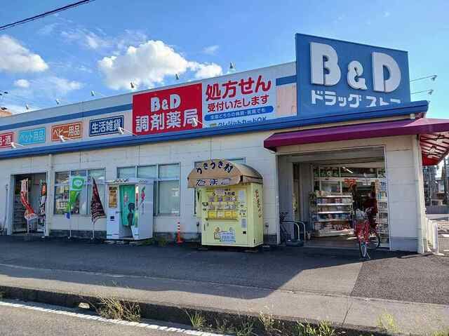 近くのドラッグストアまで750m（徒歩10分）
