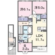 アルモニー西郷Aの間取り画像