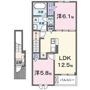 クレール聖和Aの間取り画像