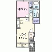 グリーン フラット Bの間取り画像