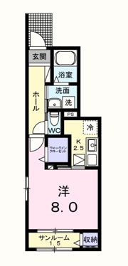 フォンターナ・アモーレⅠの間取り画像