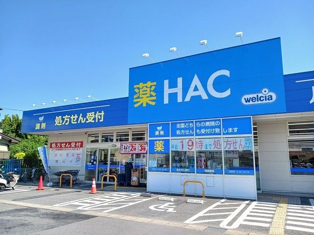 近くのハックドラッグ長沢店まで800m（徒歩10分）