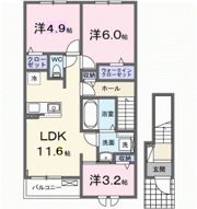 シェル クレール Ⅱの間取り画像