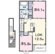 ベル フェリス Bの間取り画像