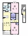 グラスロードⅡ Bの間取り画像