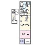 西条町御薗宇アパート Bの間取り画像