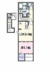 西条町御薗宇アパート Bの間取り画像