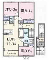 十和田毛馬内アパート Bの間取り画像