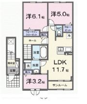 十和田毛馬内アパート Bの間取り画像